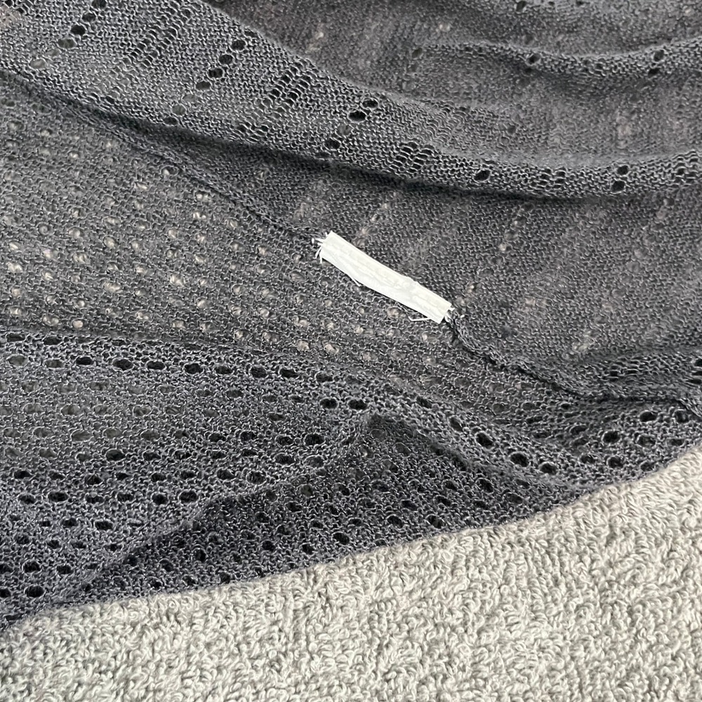 Eileen Fisher Open Front Knit Cardigan‎ XL Gray Draped Lightweight Travel Office - Picture 6 of 8